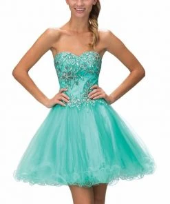 Elizabeth K - GS2132 Embellished Strapless Cocktail Dress