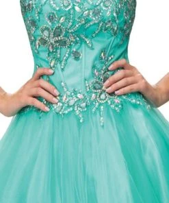 Elizabeth K - GS2132 Embellished Strapless Cocktail Dress