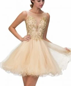 Cocktail Dresses Elizabeth K - GS2157 Embellished Sleeveless Cocktail Dress