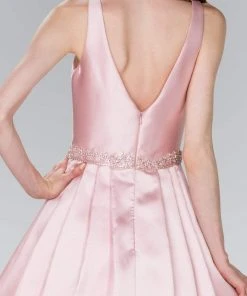 Cocktail Dresses Elizabeth K - GS2384 Plunging V-Neck Bejeweled Mikado Dress 15 Cocktail Dresses Elizabeth K - GS2384 Plunging V-Neck Bejeweled Mikado Dress