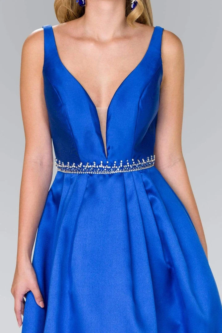 Cocktail Dresses Elizabeth K - GS2384 Plunging V-Neck Bejeweled Mikado Dress 11 Cocktail Dresses Elizabeth K - GS2384 Plunging V-Neck Bejeweled Mikado Dress