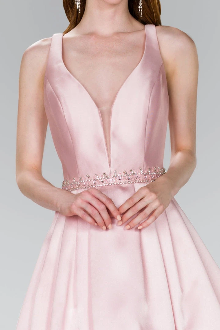 Cocktail Dresses Elizabeth K - GS2384 Plunging V-Neck Bejeweled Mikado Dress 5 Cocktail Dresses Elizabeth K - GS2384 Plunging V-Neck Bejeweled Mikado Dress