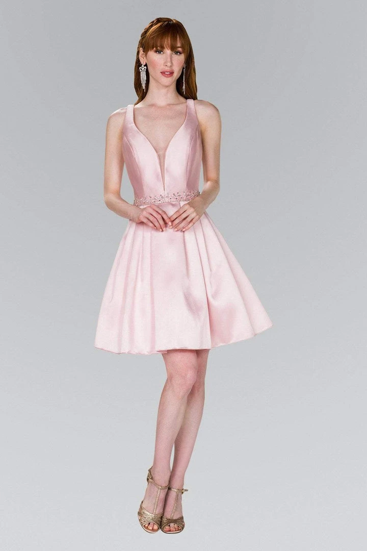 Cocktail Dresses Elizabeth K - GS2384 Plunging V-Neck Bejeweled Mikado Dress 3 Cocktail Dresses Elizabeth K - GS2384 Plunging V-Neck Bejeweled Mikado Dress