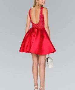 Elizabeth K - GS2387 Appliqued Illusion Bodice Mikado Dress Cocktail Dresses 23 Elizabeth K - GS2387 Appliqued Illusion Bodice Mikado Dress Cocktail Dresses