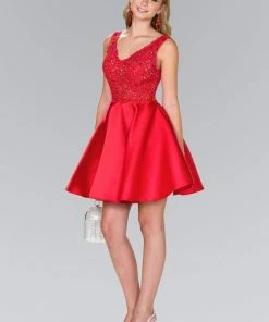 Elizabeth K - GS2387 Appliqued Illusion Bodice Mikado Dress Cocktail Dresses 22 Elizabeth K - GS2387 Appliqued Illusion Bodice Mikado Dress Cocktail Dresses