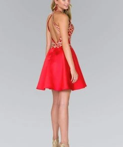 Elizabeth K - GS2389 Gilded Halter Mikado A-line Dress