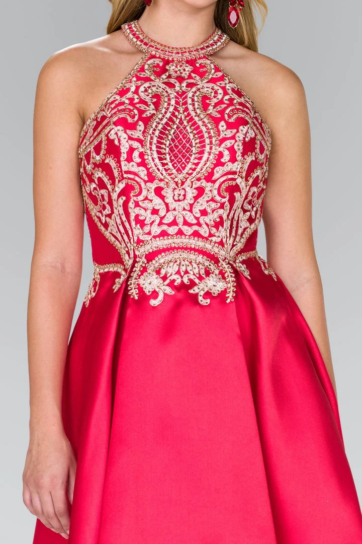 Elizabeth K - GS2389 Gilded Halter Mikado A-line Dress 5 Elizabeth K - GS2389 Gilded Halter Mikado A-line Dress