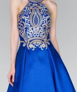 Elizabeth K - GS2389 Gilded Halter Mikado A-line Dress 13 Elizabeth K - GS2389 Gilded Halter Mikado A-line Dress