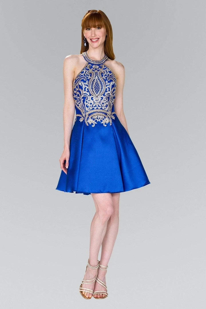 Elizabeth K - GS2389 Gilded Halter Mikado A-line Dress 7 Elizabeth K - GS2389 Gilded Halter Mikado A-line Dress