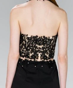 Cocktail Dresses Elizabeth K - GS2402 Lace Applique Jewel Neck Jersey Sheath Dress 9 Cocktail Dresses Elizabeth K - GS2402 Lace Applique Jewel Neck Jersey Sheath Dress