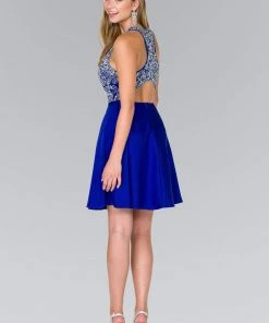 Cocktail Dresses Elizabeth K - GS2412 Beaded V-neck Chiffon A-line Dress
