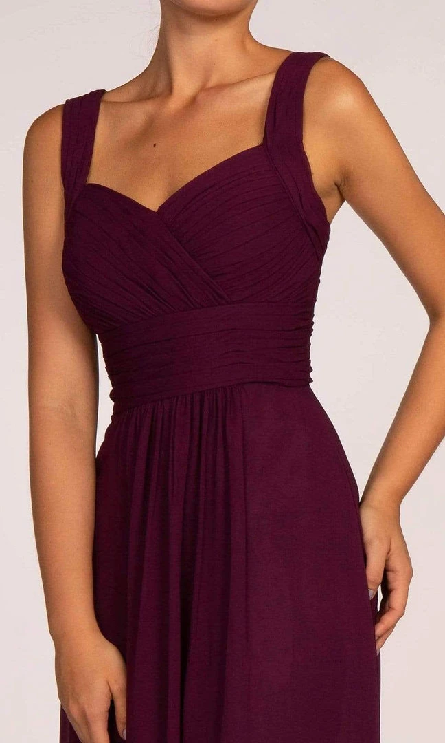 Elizabeth K - Sleeveless Shirred Chiffon Long Dress GL2608 - 1 Pc Eggplant In Size S Available Formal Gowns 4 Elizabeth K - Sleeveless Shirred Chiffon Long Dress GL2608 - 1 Pc Eggplant In Size S Available Formal Gowns