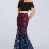 Ellie Wilde - EW119056 Ombre Sequined Lace Two Piece Mermaid Dress