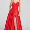 Formal Gowns Ellie Wilde - EW120015 Illusion Plunging V Neck Shimmer Ballgown