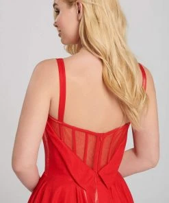 Formal Gowns Ellie Wilde - EW120015 Illusion Plunging V Neck Shimmer Ballgown