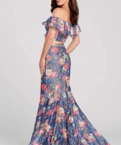 Ellie Wilde - EW120099 Off-Shoulder 2-Piece Novelty Lace Trumpet Dress Formal Gowns 6 Ellie Wilde - EW120099 Off-Shoulder 2-Piece Novelty Lace Trumpet Dress Formal Gowns