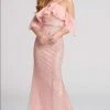 Formal Gowns Ellie Wilde - EW21852 Draped Chiffon Off Shoulder Bejeweled Gown