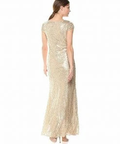 Emma Street - 1111279 Cap Sleeve Sequined Scoop Neck Sheath Gown Formal Gowns