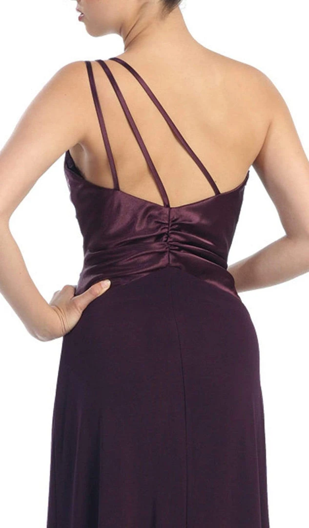 Formal Gowns Eureka Fashion - 1888 Brooch-Accented Asymmetrical Paneled Gown 6 Formal Gowns Eureka Fashion - 1888 Brooch-Accented Asymmetrical Paneled Gown