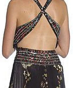 Formal Gowns Eureka Fashion - 2117 V-neck Print Charmeuse A-line Dress