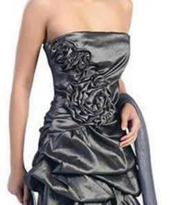 Eureka Fashion - 2261 Rosette Accented Strapless Bubble Dress Cocktail Dresses 6 Eureka Fashion - 2261 Rosette Accented Strapless Bubble Dress Cocktail Dresses