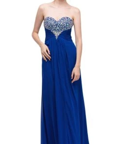 Eureka Fashion - 2564 Heart Shaped Beaded Sweetheart Chiffon Dress Formal Gowns