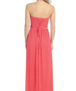 Eureka Fashion - 3100 Pleated Sweetheart Chiffon Matte Jersey Dress Formal Gowns