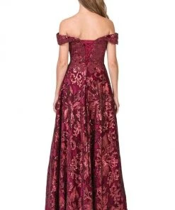 Formal Gowns Eureka Fashion - 6733 Sequined Deep Off-Shoulder Velvet A-line Dress 6 Formal Gowns Eureka Fashion - 6733 Sequined Deep Off-Shoulder Velvet A-line Dress