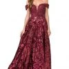 Formal Gowns Eureka Fashion - 6733 Sequined Deep Off-Shoulder Velvet A-line Dress 2 Formal Gowns Eureka Fashion - 6733 Sequined Deep Off-Shoulder Velvet A-line Dress
