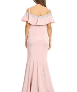 Eureka Fashion - 7333 Bejeweled Ruffle Overlay Mermaid Gown Formal Gowns