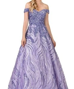 Eureka Fashion - 8007 Sequin Embellished Off-Shoulder Ballgown 8 Eureka Fashion - 8007 Sequin Embellished Off-Shoulder Ballgown