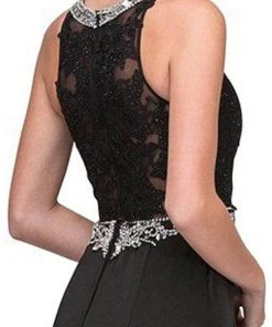 Eureka Fashion - Jewel Lace Formal Dress 6300 - 1 Pc Black In Size M Available