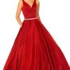 Formal Gowns Eureka Fashion - V-Neck Glitter Jersey Ballgown 9070 - 1 Pc Red In Size L Available