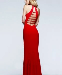 Formal Gowns Faviana - 7540 V-Neck Long Evening Dress With Cut-Out Back