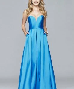Faviana - 7966 Long Strapless Ball Gown With Slit