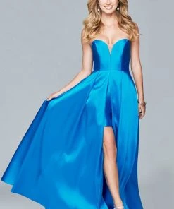 Faviana - 7966 Long Strapless Ball Gown With Slit