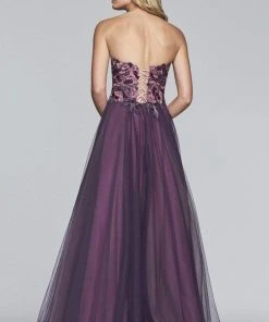 Faviana - Floral Applique Sweetheart A-line Evening Dress S10023