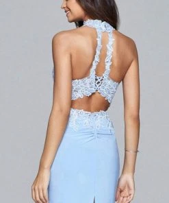 Faviana - High Neck Sheath Dress 8071