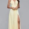 Faviana - Plunging V-Neck Flowy High Slit Chiffon Dress 7747 2 Faviana - Plunging V-Neck Flowy High Slit Chiffon Dress 7747