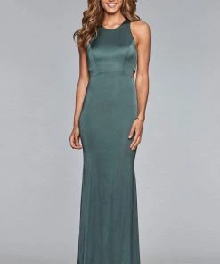 Formal Gowns Faviana - S10011 Matte Satin Cutout Sheath Gown