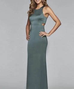 Formal Gowns Faviana - S10011 Matte Satin Cutout Sheath Gown