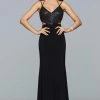 Faviana - S10031 Beaded V-neck Sheath Dress