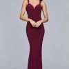 Faviana - S10106 Sleek V-neck Jersey Sheath Dress Formal Gowns