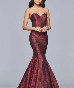 Faviana - S10118 Strapless Sweetheart Jacquard Mermaid Dress Formal Gowns