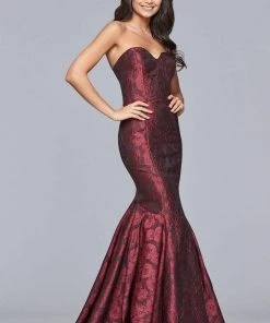 Faviana - S10118 Strapless Sweetheart Jacquard Mermaid Dress Formal Gowns