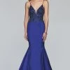 Faviana - S10243 Beaded Plunging V-Neck Mermaid Gown