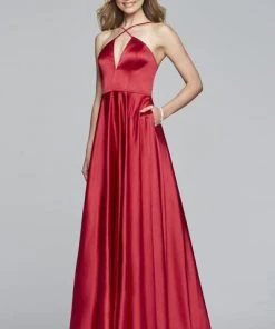 Faviana - S10254 Sleeveless Halter Charmeuse A-line Dress 7 Faviana - S10254 Sleeveless Halter Charmeuse A-line Dress