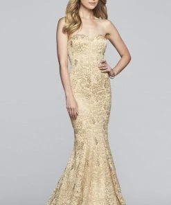 Formal Gowns Faviana - S10305 Strapless Metallic Embroidered Mermaid Dress 9 Formal Gowns Faviana - S10305 Strapless Metallic Embroidered Mermaid Dress