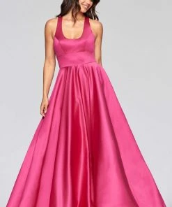Formal Gowns Faviana - S10441 Scoop Neck Satin A-line Gown