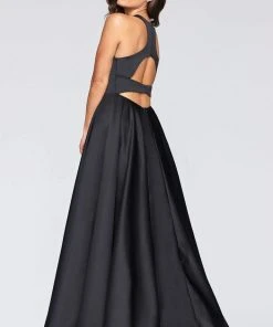 Formal Gowns Faviana - S10441 Scoop Neck Satin A-line Gown